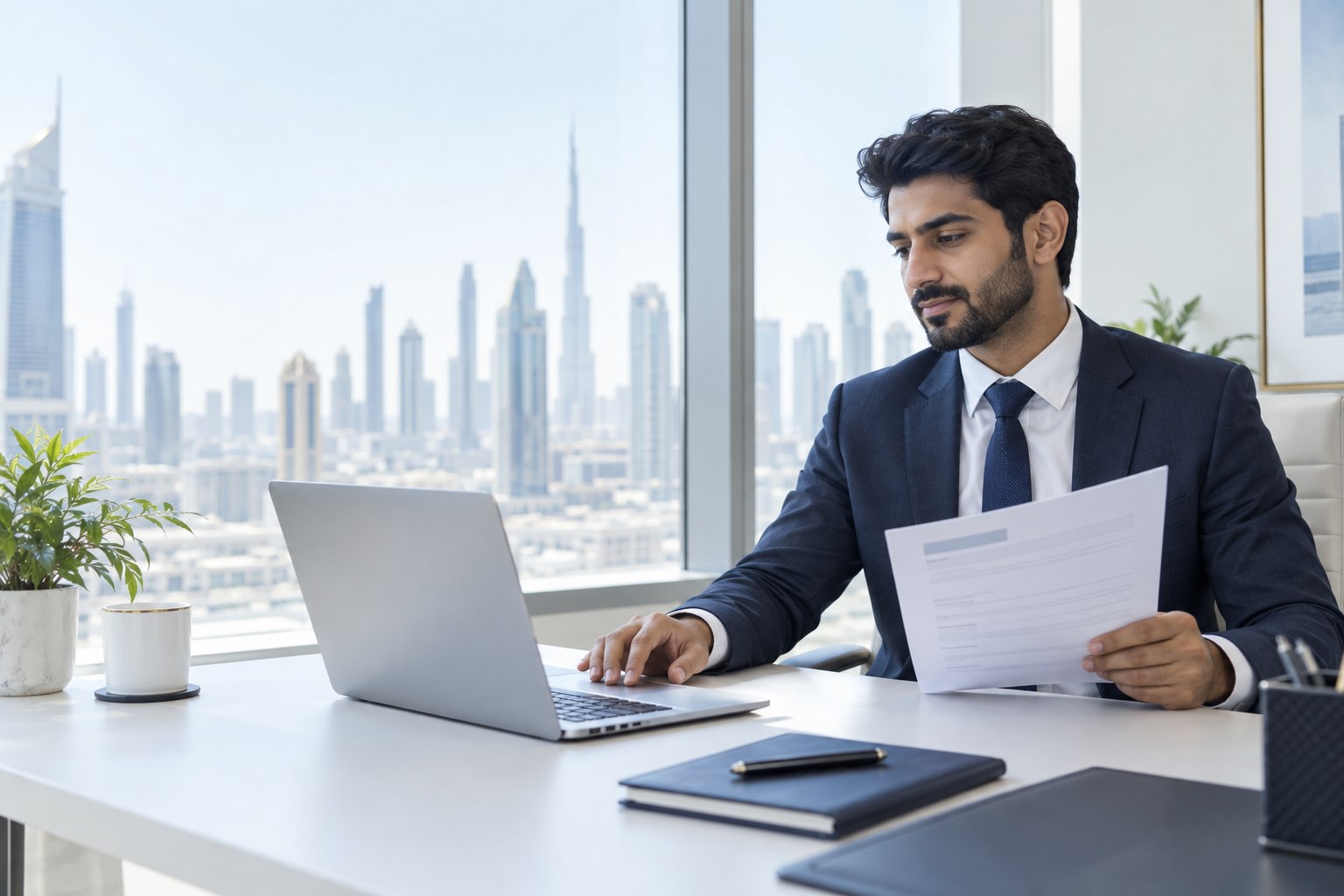 Professional reviewing an ATS-friendly CV for Gulf job applications