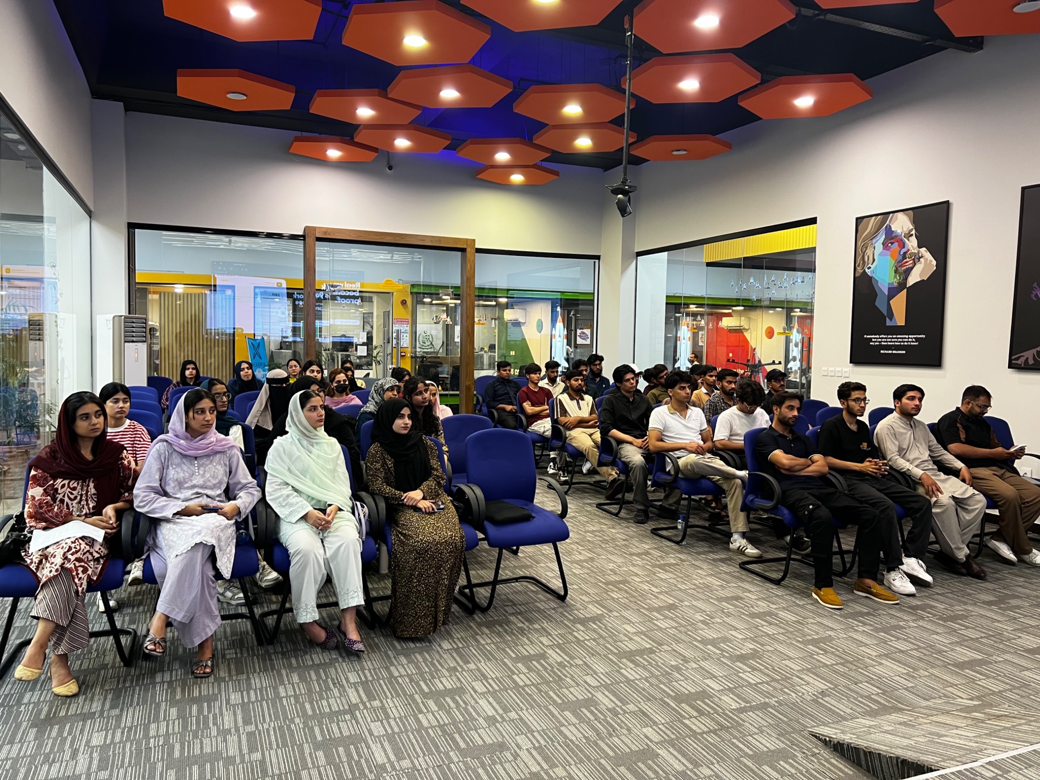 Attendees seated together at the SM Intern Connect event for selected internship applicants